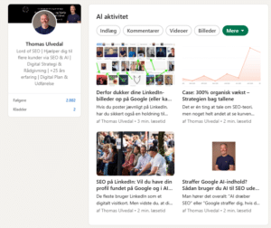 Ved at skrive artikler på LinkedIn og linke dem med din hjemmeside kan du øge din autoritet overfor Google